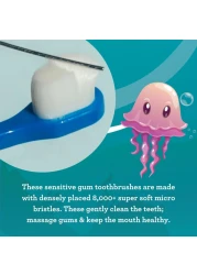 GuruNanda Butter on Gums Toddler Toothbrush with Sand Timer Extra Soft Bristles for Kids Age 2 Toothbrush with Tongue Cleaner Brush Cap 2 Pack