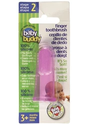 Brilliant Baby Finger Toothbrush Silicone Gum Massager and Teether Brush for Babies and Toddlers 3 Months Old and Up Infant Teeth Cleaning Essentials Baby Teethers and Toothbrushes Pink 1 Count