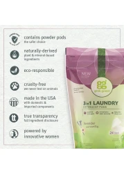 Grab Green3in1 Laundry Detergent Pods 24 Count Lavender Vanilla Scent Plant and Mineral Based Superior Cleaning Power Stain Remover Brightens Clothes