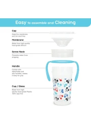 Disney Mickey Mouse 360&deg; Double Handle Training Sipper With Lid Multicolour