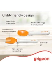 Pigeon Do It Myself Spoon And Fork Set With Travel Case Stage 2 26400 Multicolour Pack of 3