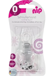 Nip Soother Band With Ring, For Soothers With O Ring, Made In Germany, Grey, 1 Pc