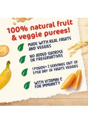 Nestle Cerelac Fruits Puree Pouch, Banana, Orange, Biscuit, from 6 Months, 90g