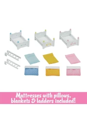 Calico Critters Triple Baby Bunk Beds Dollhouse Furniture Set for Ages 3