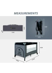 Teknum Astronaut Playard and Cot Grey