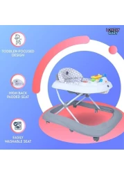 Lovely Baby Foldable Kids Walker LB 256 with Adjustable Height, Musical Toys, Rotating Wheels, Comfortable &amp; Safe Activity Walker for Toddlers, Small Infant Boy Girl 6-18 months - Grey