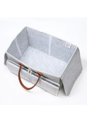 Little Story 2in1 Diaper Caddy with Mat XL - Grey