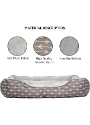 Dog bed for large and medium dogs, Orthopedic pet bed couch with anti-slip bottom, Comfortable and breathable dog bed, Machine washable pet beds 90 cm (Grey)