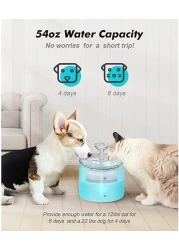 Jinou Cat Water Fountain - Made With Premium Quality Acrylic Glass - Pet Water Fountain With 3 Litre Water Tank- For Cats, Dogs &amp; Other Pets