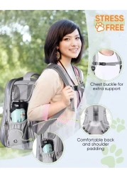 Vsell24 Cat Backpack Carrier Transparent Space Capsule Backpack For Traveling, Camping And Hiking For Cats Kittens And Puppies 40X33.5X24Cm