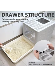 Cat Litter Box with Lid (Grey)