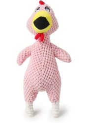 Plush Pet Singing Hens Dog Toy Multicolor - 3pc