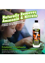 Fritz Aquatics FritzZyme 7 Live Nitrifying Bacteria Naturally Removes Amonia Nitrite for Freshwater Fish 16Ounce