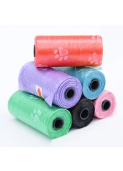 Generic-Pet garbage bag 15pcs / one roll dog feces cat cleaning pick up