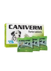 Caniverm Deworming Forte Tablets for Dogs and Cats &ndash; Broad-Spectrum Protection Against Internal Parasites (Roundworms, Tapeworms, Hookworms) 5 Tablets (Green)
