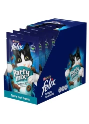 Purina Felix Party Mix Seafood Mix Dry Cat Treats, 60g Pack of 8