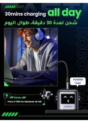 شاحن UGREEN RG 65W USB C 3 أنواع C محول طاقة لأجهزة MacBook/HP/Dell/Lenovo وiPhone 15 Pro Max وGalaxy S24 Ultra وSteam Deck-أسود