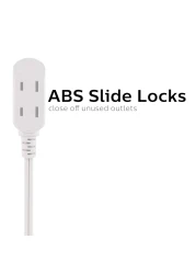 Philips Extension Cord 15 Ft 3Outlet Flat Plug Extension Cord Flat Extension Cord with Multiple Outlets 2 Prong Extension Cord Safety Slide Long Extension Cord 1 Pack White SPS1032WE27