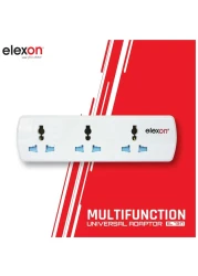 Elexon 3 Way Multi Universal Adaptor Socket White