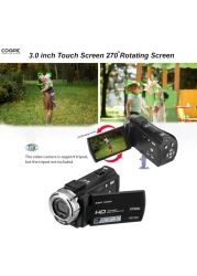 COOPIC V1000 3&rsquo;&rsquo; TFT, Anti-Shake, 270&deg; Screen Rotation, Full HD 1080P Digital Video Camera 30MP Photo, 16X Zoom, Night Vision, Compatible with Windows XP/7/8/10 for Photography and Videography