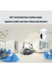 Generic-White EU Plug Global Version Home Security Camera MVT3820S-Q12 IP Camera 1080P Indoor Security Wi-Fi Camera Dome Surveillance System w/Night Vision Motion Detection 2-Way Audio Cloud Storage