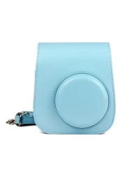 O Ozone Case For Fujifilm Instax Mini 11 Case Pu Leather Instant Camera Cover With Adjustable Strap [ Designed Cover For Fujifilm Instax Mini 11 Instant Camera Bag ] - Sky Blue