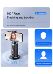 Yeasha,
Generic
Phone Tracking Tripod 360&deg; Rotation Face Tracking Tripod Foldable Auto Face Tracking Phone Holder For Video Vlog Live Stream No App Required Gesture Control.