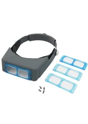 PHYHOO Headband Magnifier Binocular Magnifying Glass Jewelry Magnifiers Headmounted Double Lens Reading Jewelers Tools Head Wearing 4 Magnifications