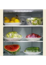 AL ARQAM Fresh Keeping Bags Food Cover 100PCS &ndash; Reusable Elastic Bowl Covers, Stretch Lids for Food Containers, Plastic Wrap Alternative for Meal Prep, Dish, Plate, Outdoor Picnic &ndash; Transparent


