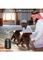 FITTO Mini USB Portable Incense Burner Arab Bakhoor Electric Aroma Diffuser Compact and Stylish Incense Holder for Car, Home, Office, and Travel Ceramic Heating Element with Zinc Alloy Shell