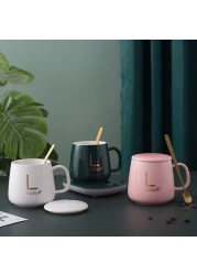 FITTO Coffee Mug Warmer with Mug, Electric Mug Warmer for Desk with Auto Shut-Off – Perfect for Keeping Coffee, Tea, Milk Warm, Compact Design, Includes Cup & Spoon – Ideal Gift for Home & Office