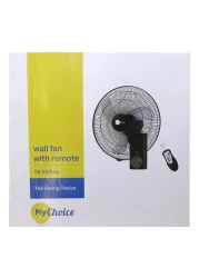 MyChoice Wall Fan with Remote MF-981WR Black 16inch 55W