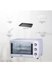 STAR TRACK 35L Electric Oven with Rotisserie, Convection, 120-Min Timer, Temperature Control, Up/Down and Dual Function, 3 Knob Control, 5 Baking Accessories, Stainless Steel Body and Handle, 1500W