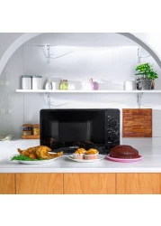 Olsenmark 20 l Microwave Oven- OMMO2343W/ 5 Multiple Power Levels with Easy Controls and Cooking End Signal/ Perfect for Reheating, Defrosting, Cooking, etc./ Black, 2 Years Warranty