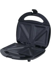 Sonashi 2 Slice Sandwich Maker With Non-Stick Plates, Overheat Protection, Power On/Off And Ready Indicator, Perfect For Breakfast, 750W, SSM-884, Black/Silver