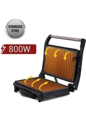 AFRA 2 Slice Non-Stick Grill-Sandwich &amp; Panini Maker, 750 Watts With Oil Tray, Stainless Steel, AF-7520PMSS, 2 Year Warranty