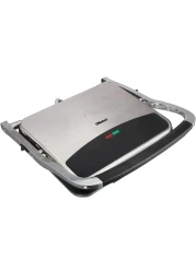 Nobel Portable Grill And Panini Maker Contact Grill 2000W Fixed Temperature Control Barbeque Grill Plate Ready Light Power Indicator NCG100 Silver With 1 Year Warranty