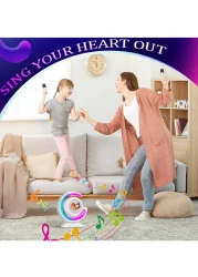 Kids Karaoke Machines For Girls With 2 Wireless Microphone Karaoke Machine Kids Adults With Voice Changing And LED Lights Boys Girls Birthday Party Toys Gifts