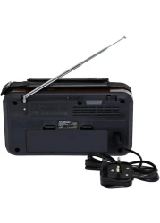 Olsenmark FM/AM/SW Radio and USB/SD/BT Music Player- OMR1239 Good Sound Quality and Low Noise Equipped with Built-In Rechargeable Battery Portable and Lightweight Design Brown, 2 Years W