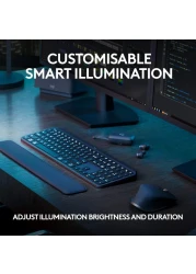 MX Keys S Advanced Wireless Illuminated Keyboard (Graphite) US International English Layout Keyboard for Windows PC, Linux, Chrome, Mac