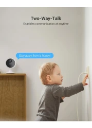 CB1 Indoor Security Camera, 1080p Home Battery Camera with IR Night Vision, Two Way Talk, Adjustable Magnetic Stand, Sleep Mode, Human Motion Detection, Works with Alexa, Supports MicroSD Card, White