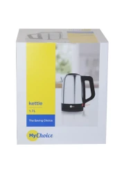 MyChoice Stainless Steel Electric Kettle MKT-318SS Silver and Black 1.7L