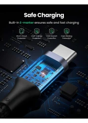 Ugreen 82-70429 USB-C Cable Aluminum Case With Braided 2M (Black) (70429)