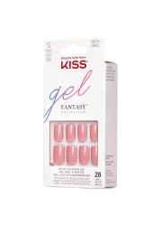 كيس جل فانتازي كالر أظافر إصطناعية مع أشرطة لاصقة - وردي 24 قطعة