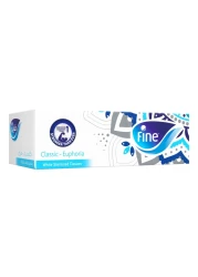 فاين مناديل الوجه الناعمة الكلاسيكية المعقمة بطبقتين - أبيض - 150 ورقة حزمة من 5