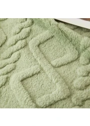 Luna Home Throw Blanket Super Soft, Green Color, Woven Style