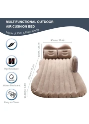 Generic-Portable Car Mattress Foldable Cushion Air Bed Inflatable Mattress Car Bed with Air-Pump Camping Travel Mattress