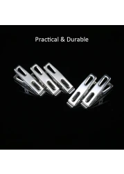 Generic-20 Pcs Clothespins Stainless Steel Clothes Clips Metal Sealing Clip Socks Clothing Pegs Household Clothespin Clips for School Office Stationery