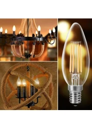 Generic-4W LED Light Bulb 2700K Warm White E14 Base Candelabra Bulb LED Lamp 40W Equivalent Clear Filament Vintage Style LED Light Bulb