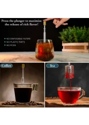 FinalPress Original Coffee Tea Maker Portable Stainless Steel Micro French Press Patented 3in1 Technology for Hot Iced Cold Brew Perfect for Home Camping Travel UPGRADED V2